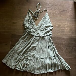 Backless green dress